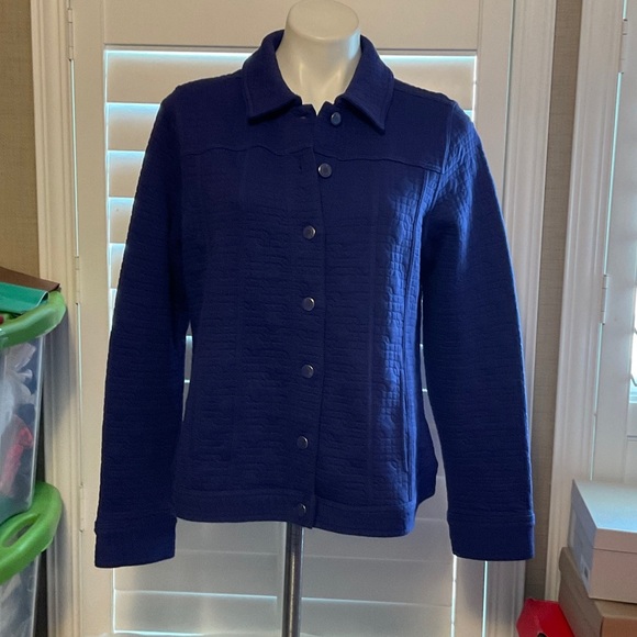 Isaac Mizrahi Deep Blue Teddy Jacket - Picture 1 of 6